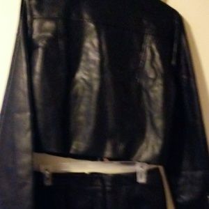 Jacket and skirt leather set